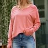 42POPS | Ash Rose Thumbhole Boatneck Long-Sleeve Raglan Top - Women