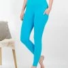 42POPS | Ice Blue Wide-Waistband Pocket Leggings - Women