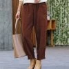 42POPS | Dark Rust Corduroy Pocket Pants - Women