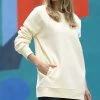 42POPS | Cream Crewneck Pocket Sweatshirt - Women