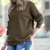 42POPS | Dark Olive Crewneck Sweatshirt - Women