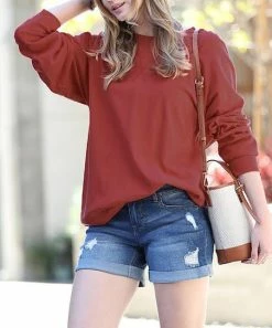 42POPS | Dark Rust Crewneck Sweatshirt - Women