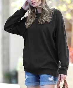 42POPS | Black Crewneck Sweatshirt - Women