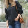 42POPS | Charcoal Over-Sized Drop-Shoulder Sweatshirt - Women