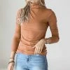 42POPS | Deep Camel Long-Sleeve Turtleneck - Women