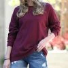 42POPS | Dark Burgundy Crewneck Sweatshirt - Women