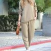 42POPS | Khaki Crewneck Sweatshirt & Drawstring Pocket Joggers - Women