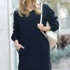 42POPS | Navy V-Neck Pocket Sweatshirt Dress - Women