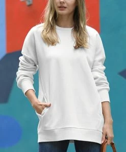 42POPS | Bone Crewneck Pocket Sweatshirt - Women