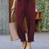 42POPS | Dark Burgundy Corduroy Pocket Straight-Leg Pants - Women