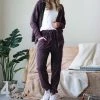 42POPS | Blackberry Mineral-Wash Zip-Up Hoodie & Joggers - Women