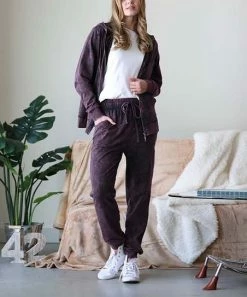 42POPS | Blackberry Mineral-Wash Zip-Up Hoodie & Joggers - Women