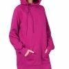 42POPS | Magenta Tie-Neck Longline Hoodie - Women