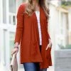 42POPS | Dark Rust Slouchy Pocket Open Cardigan - Women