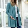 42POPS | Dusty Teal Slouchy Pocket Open Cardigan - Women