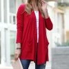 42POPS | Burgundy Slouchy Pocket Open Cardigan - Women