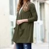 42POPS | Dark Olive Pocket Open Cardigan - Women
