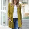 42POPS | Olive Mustard Slouchy Pocket Open Cardigan - Women