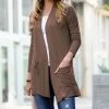 42POPS | Brown Pocket Open Cardigan - Women