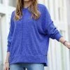 42POPS | Bright Blue Melange Hacci Drop-Shoulder Oversize Sweater - Women