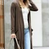 42POPS | Brown Slouchy Long-Sleeve Pocket Open Cardigan - Women