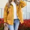 42POPS | Golden Mustard Drop-Shoulder Button-Up Pocket Shacket - Women
