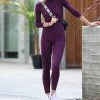 42POPS | Eggplant Mock Neck Long-Sleeve Top & Leggings - Women