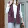 42POPS | Eggplant Drawstring-Waist Hooded Pocket Vest - Women