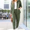 42POPS | Army Green Zip-Up Hoodie & Joggers - Women