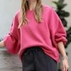 42POPS | Rose Oversize Crewneck Balloon-Sleeve Sweatshirt - Women