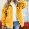 42POPS | Yellow Gold Drop-Shoulder Button-Up Pocket Shacket - Women