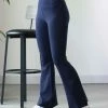 42POPS | Navy Mineral-Wash High-Waist Raw-Cuff Yoga Pants - Women