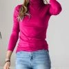 42POPS | Magenta Mock Neck Long-Sleeve Top - Women