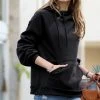 42POPS | Black Side-Tie Pocket Hoodie - Women