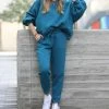 42POPS | Teal Oversize Crewneck Sweatshirt & Sweatpants - Women