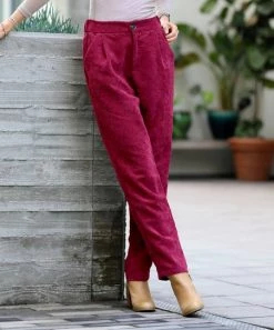 42POPS | Burgundy Corduroy High-Rise Pocket Pants - Women