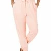 42POPS | Cream Pink Drawstring Pocket Joggers - Plus