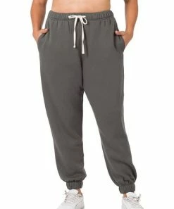 42POPS | Ash Gray Drawstring Pocket Joggers - Plus