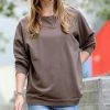 42POPS | Mocha French Terry Crewneck Raglan Sweatshirt - Women