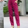 42POPS | Magenta Corduroy Pocket High-Waist Pants - Women