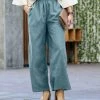 42POPS | Blue Gray Corduroy Pocket Wide-Leg Pants - Women