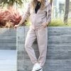 42POPS | Ash Mocha Pocket Zip-Up Hoodie & Pocket Joggers - Women