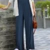 42POPS | Midnight Navy Pocket Wide-Leg Pants - Women