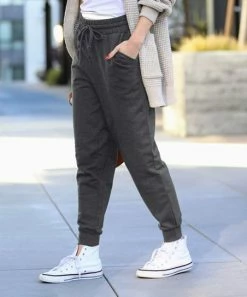 42POPS | Charcoal French Terry Pocket Joggers - Women