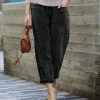 42POPS | Ash Black Vintage Wash Corduroy Pocket Wide-Leg Pants - Women