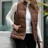 42POPS | Mocha Hi-Low Pocket Puffer Vest - Women