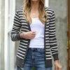 42POPS | Charcoal & Ivory Stripe Snap-Front Cardigan - Women