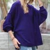 42POPS | Bright Blue Oversize Exposed-Seam Crewneck Sweater - Women