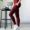 42POPS | Cabernet Mineral Wash Wide-Waistband Full-Length Leggings - Women