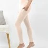 42POPS | Sand Beige Brushed Microfiber Pocket Full-Length Leggings - Women